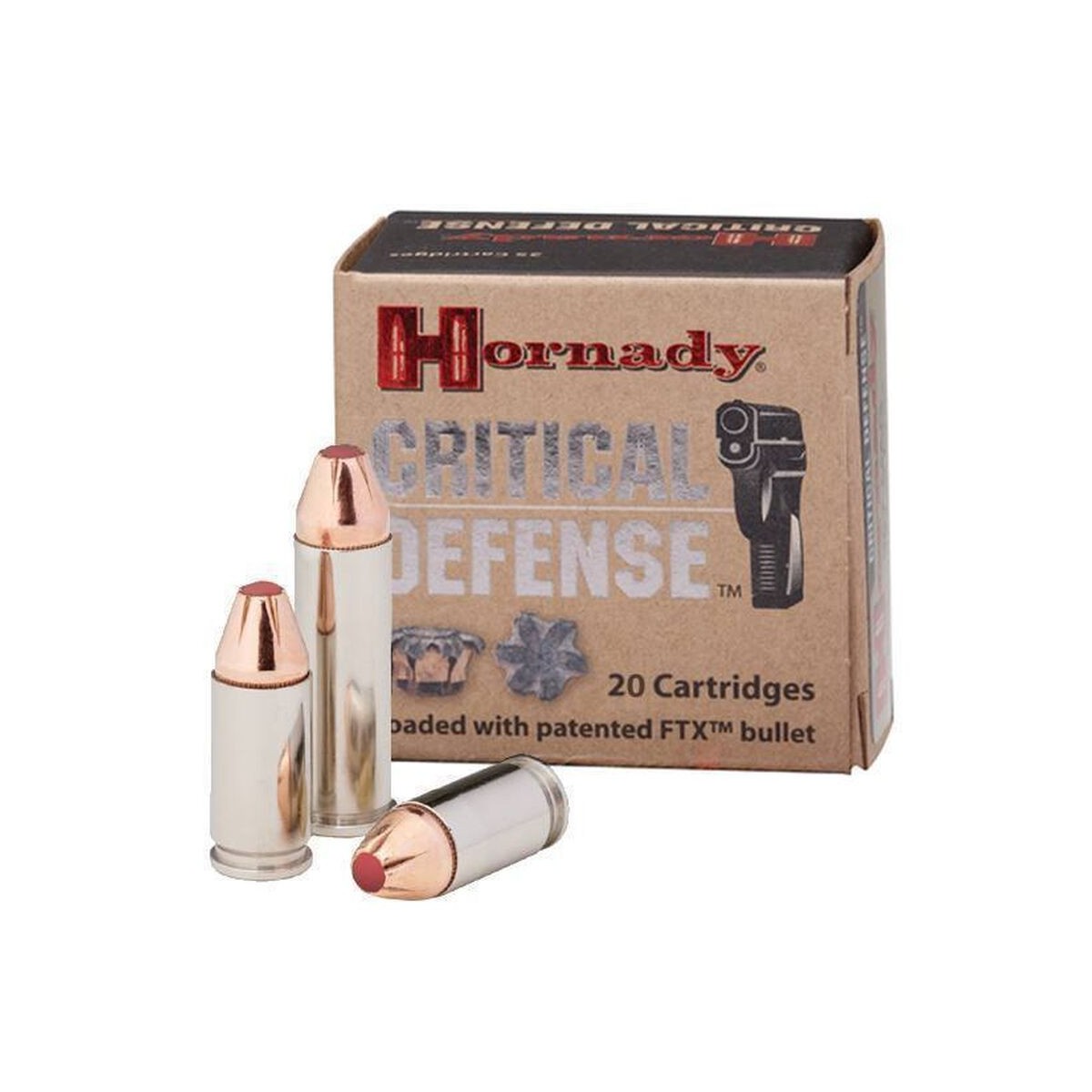 BOITE DE 20 CARTOUCHES HORNADY 45 AUTO 185 GR FTX CD