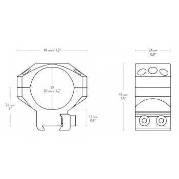 MONTAGE A COLLIER HAWKE TACTICAL ALU DIA 30MM 9/11MM MEDIUM