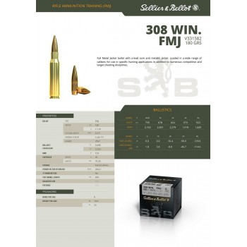 CARTOUCHES SB 308 WINCHESTER FMJ 11,7GR X50