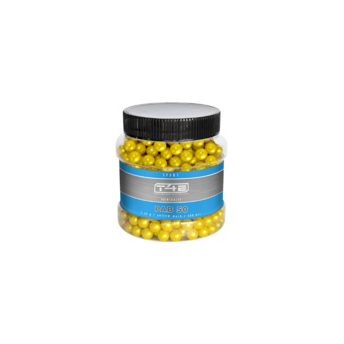 billes paintball bio t4e sport pab cal.50 jaune pot de 500