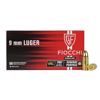 CARTOUCHES FIOCCHI 9MM 124 GRAINS FMJ