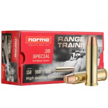 CARTOUCHES NORMA RANGE TRAINING CAL 38 SPECIAL 158GR FMJ