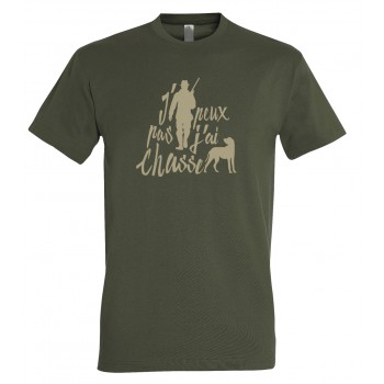 T-SHIRT BARTAVEL T1170 J'PEUX PAS J'AI CHASSE KAKI T. M