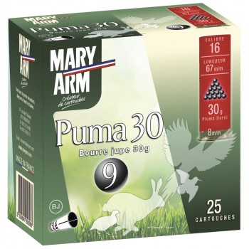 CART. MARY ARM PUMA 30 CAL. 16 / 67 MM N° 4 28 G BJ BTE 25