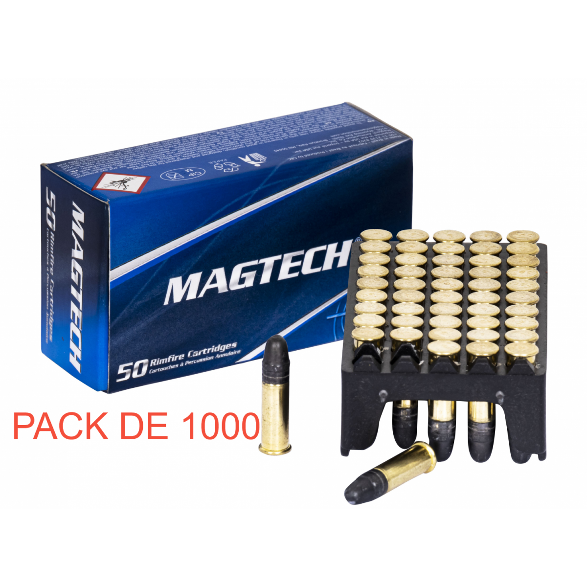 CARTOUCHES MAGTECH CAL 22LR 40GR PACK DE 500