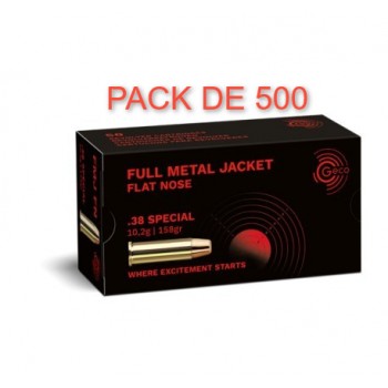 CARTOUCHES GECO 38 SPECIAL 158gr FMJ PACK DE 500